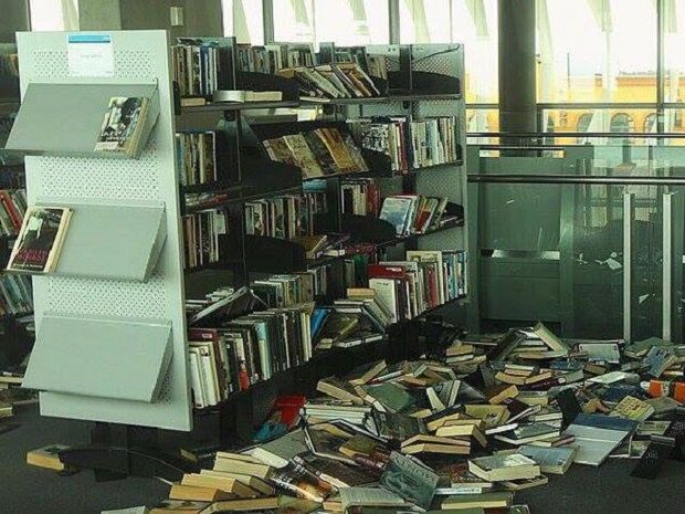 The library after the search / Photo from twitter.com/toprt_ua The library after the search / Photo from twitter.com/toprt_ua