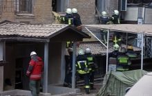 Building collapses in downtown Kyiv