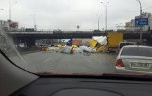 В Киеве произошло масштабное ДТП: на Одесской трассе многокилометровая пробка