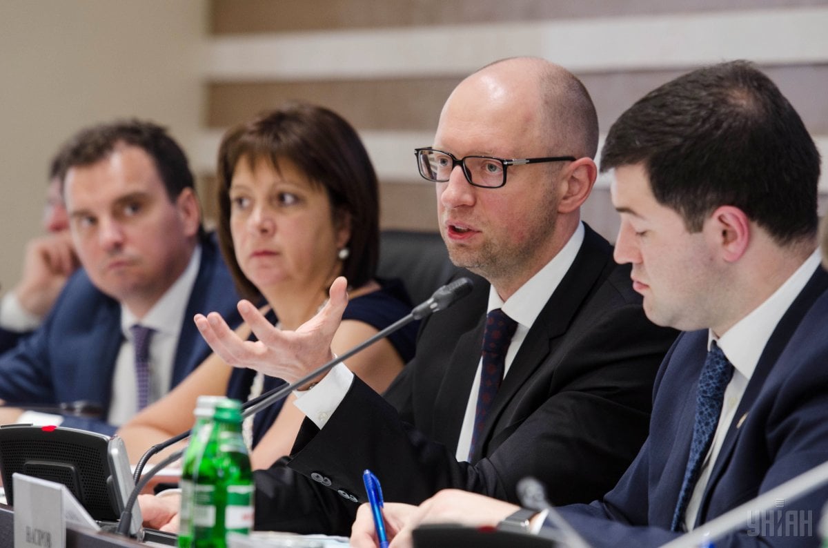 Aivaras Abromavicius, Natalie Jaresko, Arseniy Yatsenyuk and Roman Nasirov / Photo from UNIAN