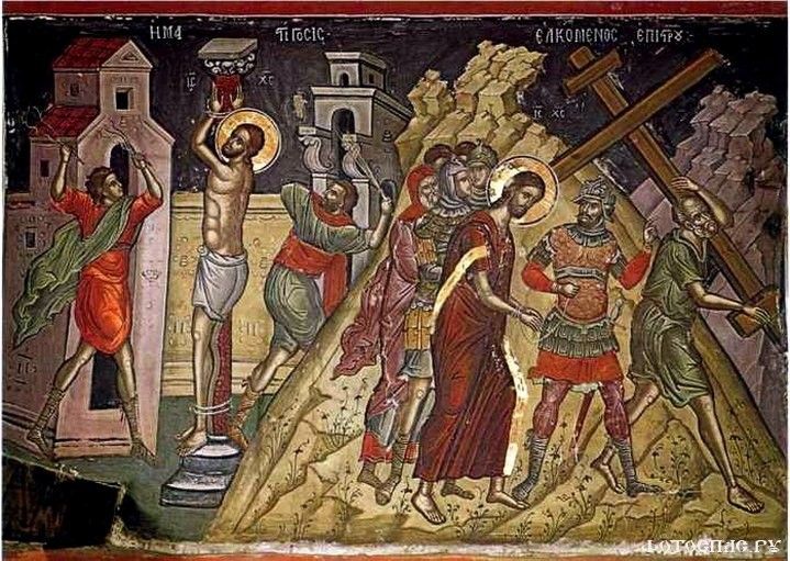 Страсти Христовы со сценами бичевания и несения креста
