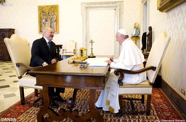 Папа Франциск на встрече с Александром Лукашенко - ANSA