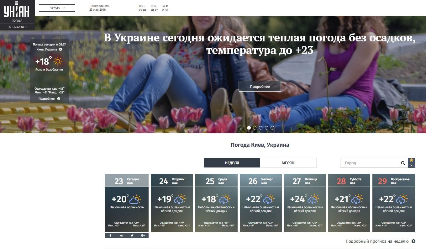 УНИАН представляет свой погодный сервис УНИАН представляет свой погодный сервис