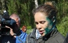День Победы в Славянске: Королевскую облили зеленкой (фото)