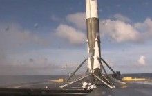 Перша ступінь ракети Falcon 9 втретє успішно приземлилася на морську платформу (відео)