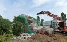 KGB monument in Kyiv demolished on fourth attempt (photos, video)