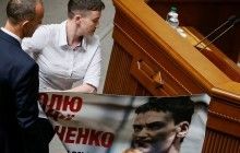 Savchenko's first day in Rada: Banners, commemorations, and national anthem