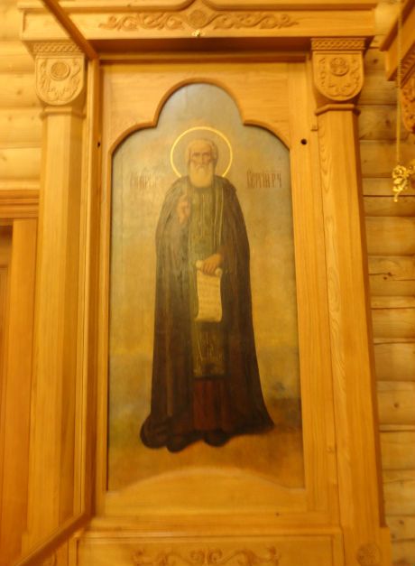 Образ святого Сергия в храме в честь иконы Божией Матери 