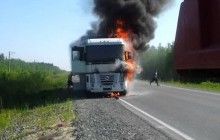 На Тернопільщині горіла вантажівка