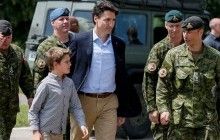 Canadian PM Trudeau visiting Yavoriv training ground