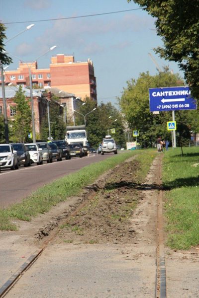 Фото Трамвай на ''грузовичной'' тяге в российском Ногинске 30 августа 2016