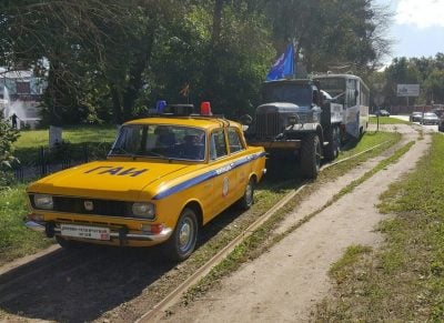 Фото Трамвай на ''грузовичной'' тяге в российском Ногинске 30 августа 2016