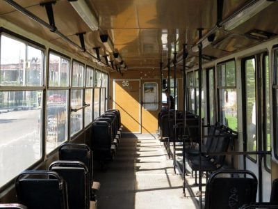 Фото Трамвай на ''грузовичной'' тяге в российском Ногинске 30 августа 2016