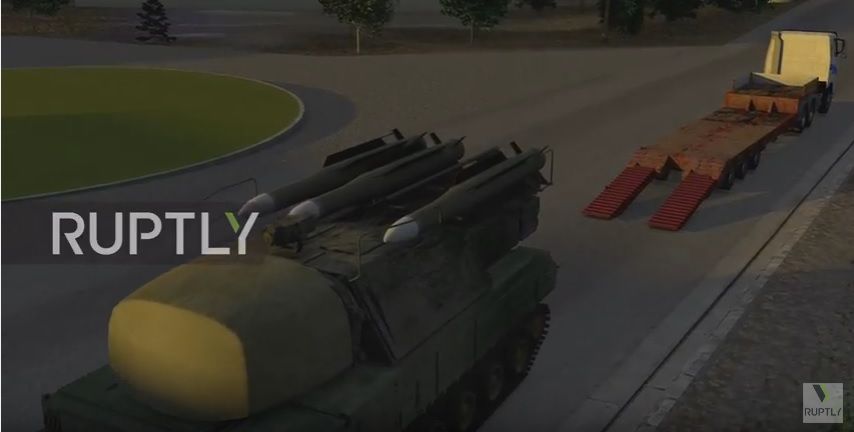 Modeling of Buk transportation / screenshot from the broadcast Modeling of Buk transportation / screenshot from the broadcast