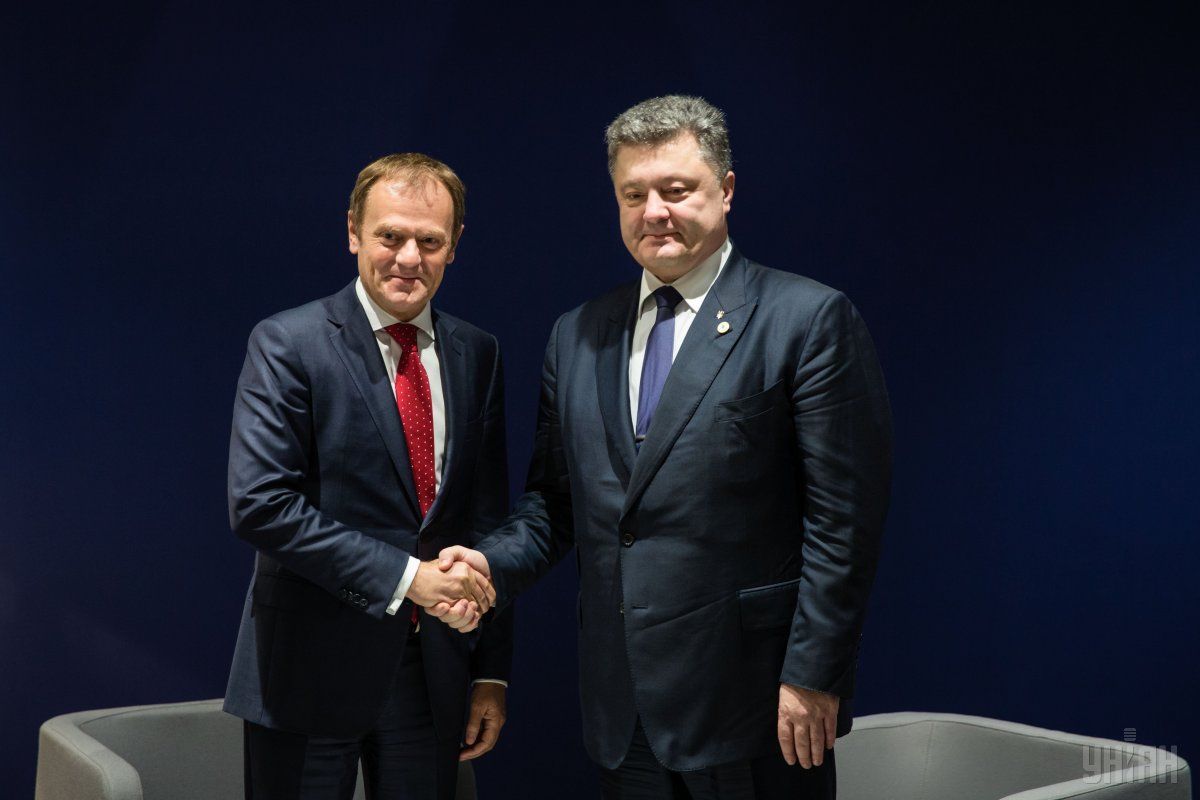 Ukrainian President Petro Poroshenko and European Commission President Donald Tusk / Photo from UNIAN