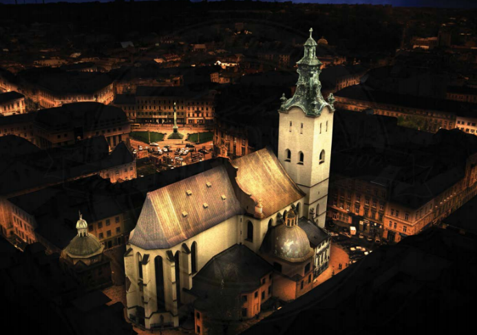 Ескіз підсвітки Латинської катедри / Licht Forum Ескіз підсвітки Латинської катедри / Licht Forum