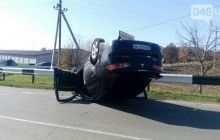 Под Одессой произошло массовое ДТП, одна иномарка перевернулась (фото)