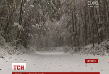 Зимняя непогода добралась до Хорватии