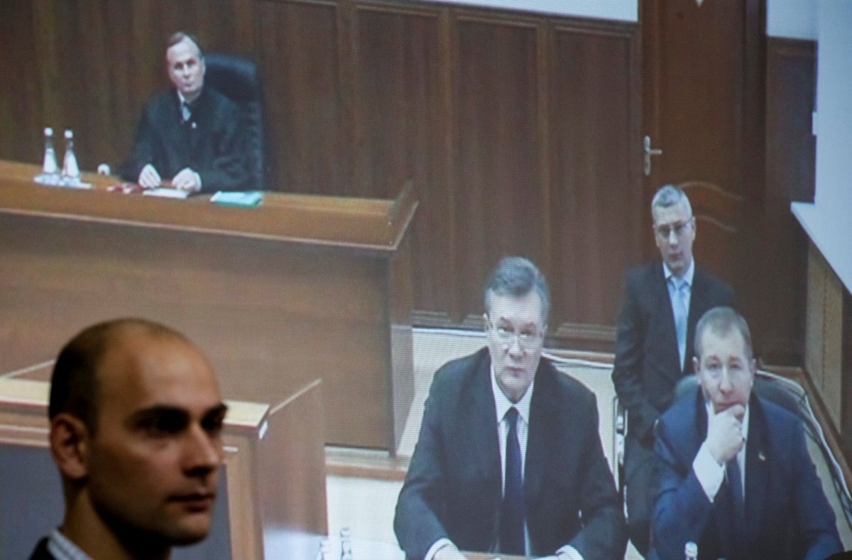 Янукович во время онлайн-допроса / REUTERS
