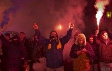 В Одессе перед матчем Украина-Финляндия состоялся марш футбольных фанатов (фоторепортаж)