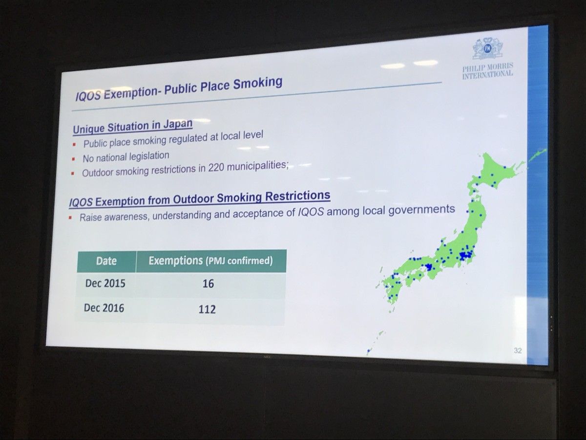 Local authorities removed restrictions on the use of tobacco heating systems comparing to combustible cigarettes to encourage smokers switching.