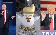 В Китае появилась гигантская статуя петуха, похожего на Трампа