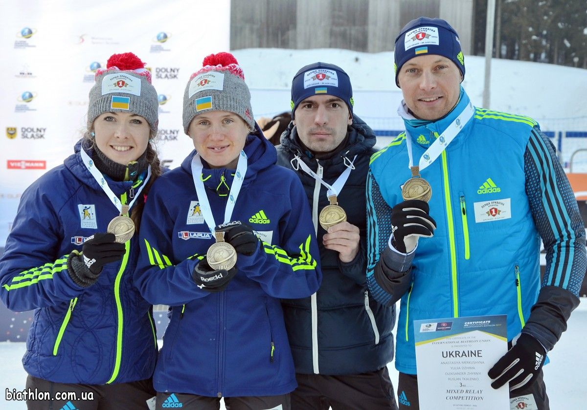 Українські біатлоністи виграли бронзу в змішаній естафеті / biathlon.com.ua Українські біатлоністи виграли бронзу в змішаній естафеті / biathlon.com.ua