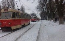 В Киеве образовалась пробка из 16 трамваев (фото)