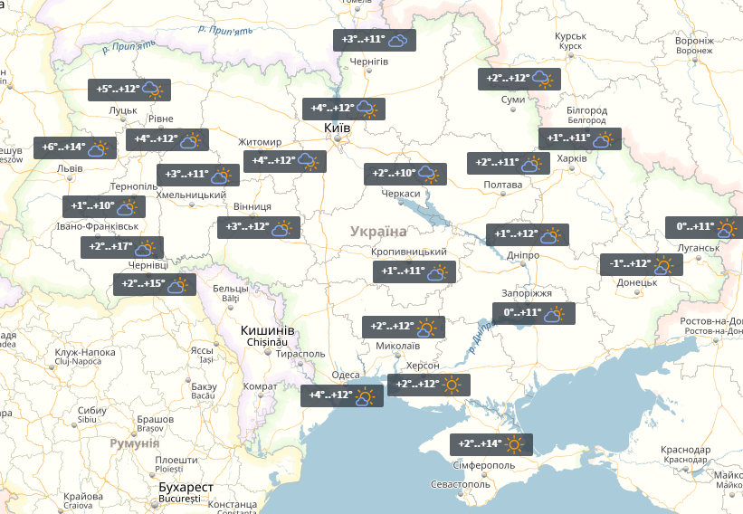 Прогноз на 4 березня / УНІАН Прогноз на 4 березня / УНІАН