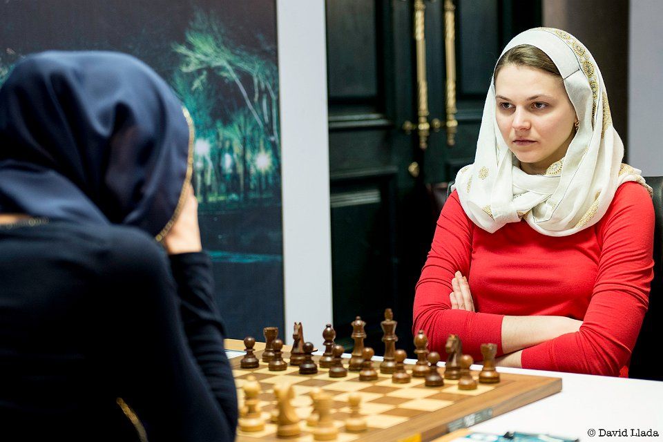 Анна Музычук сыграла вничью в первой партии финального матча ЧМ / tehran2017.fide.com Анна Музычук сыграла вничью в первой партии финального матча ЧМ / tehran2017.fide.com