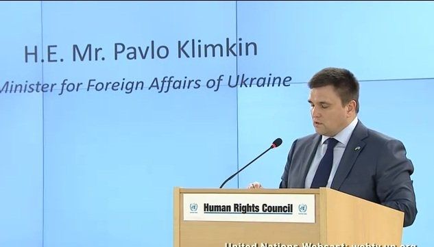 Про це Клімкін повідомив під час виступу в рамках 34-ї сесії Ради ООН / twitter.com/mfa_ukraine Про це Клімкін повідомив під час виступу в рамках 34-ї сесії Ради ООН / twitter.com/mfa_ukraine