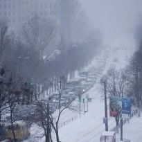 Kyiv stuck in traffic amid heavy snowfall (Map)