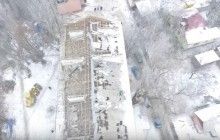 Последствия мощного взрыва в Донецке сняли с высоты птичьего полета (видео)