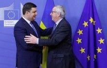 Юнкер похвалил Гройсмана за усилия по отмене моратория на экспорт украинского леса и пообещал 600 миллионов евро