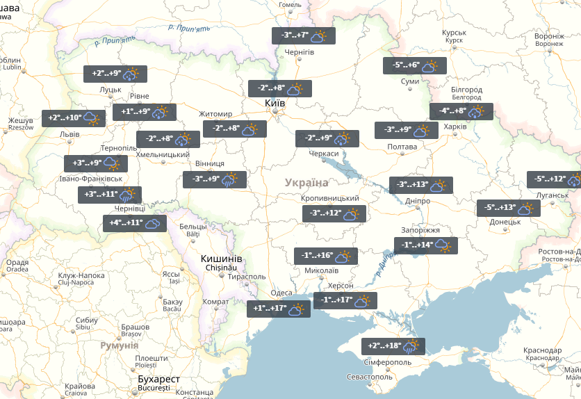 Прогноз на 30 березня / УНІАН Прогноз на 30 березня / УНІАН