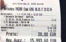 Фанат выиграл 16 тысяч евро при ставке в 20 евро, угадав точный счет двух футбольных матчей в ЛЧ