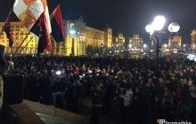 На Майдане прошло вече в поддержку блокады торговли с оккупантами