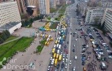 Протест маршрутників у Києві показали з висоти пташиного польоту (фоторепортаж)