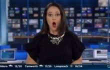 Австралийская телеведущая не заметила, как вышла в эфир и сильно испугалась (видео)