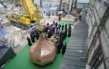 Предстоятель УПЦ освятив купол з хрестом над лаврським храмом преподобного Агапіта Печерського