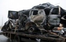 З'явилися фото автомобіля ОБСЄ, що підірвався на Донбасі