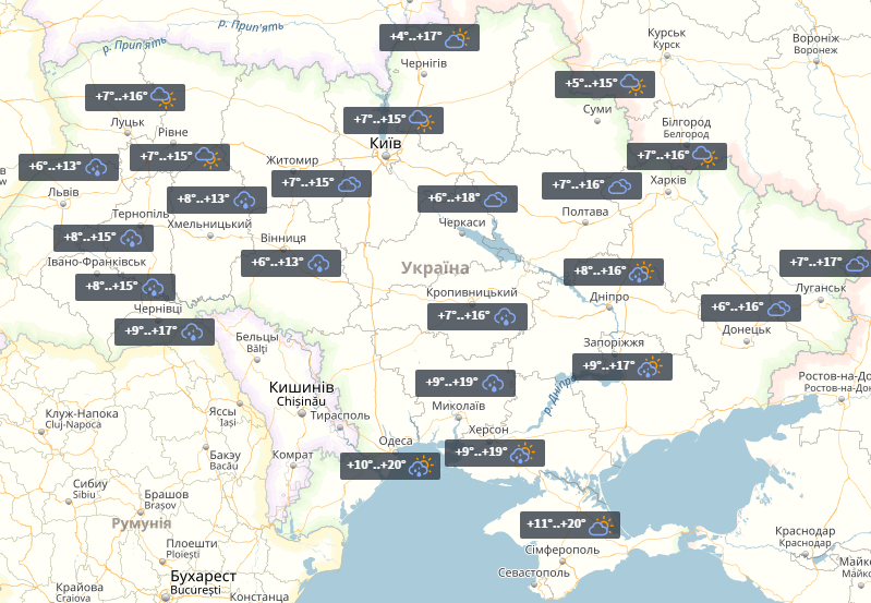 Прогноз на 14 травня / УНІАН Прогноз на 14 травня / УНІАН