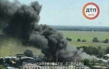 Large-scale fire raging outside Kyiv as fuel depot bursts out (Photos)