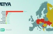 Petya.A ransomware map: Ukraine falls under most massive attack