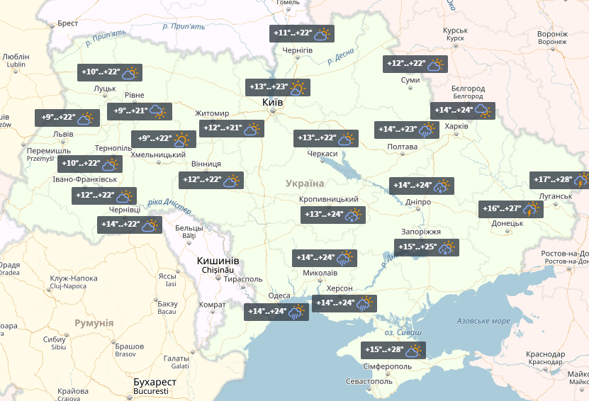 Прогноз на 4 липня / УНІАН Прогноз на 4 липня / УНІАН