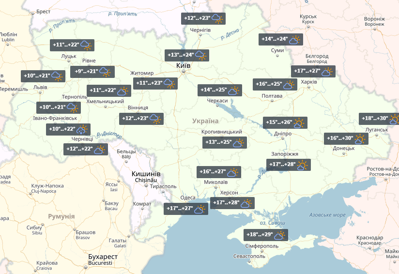 Прогноз на 15 липня / УНІАН Прогноз на 15 липня / УНІАН