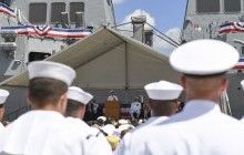 В США ввели в строй новейший ракетный эсминец "Джон Финн"