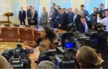 Оголена провокація: дівчина показала Порошенку та Лукашенку груди (відео)