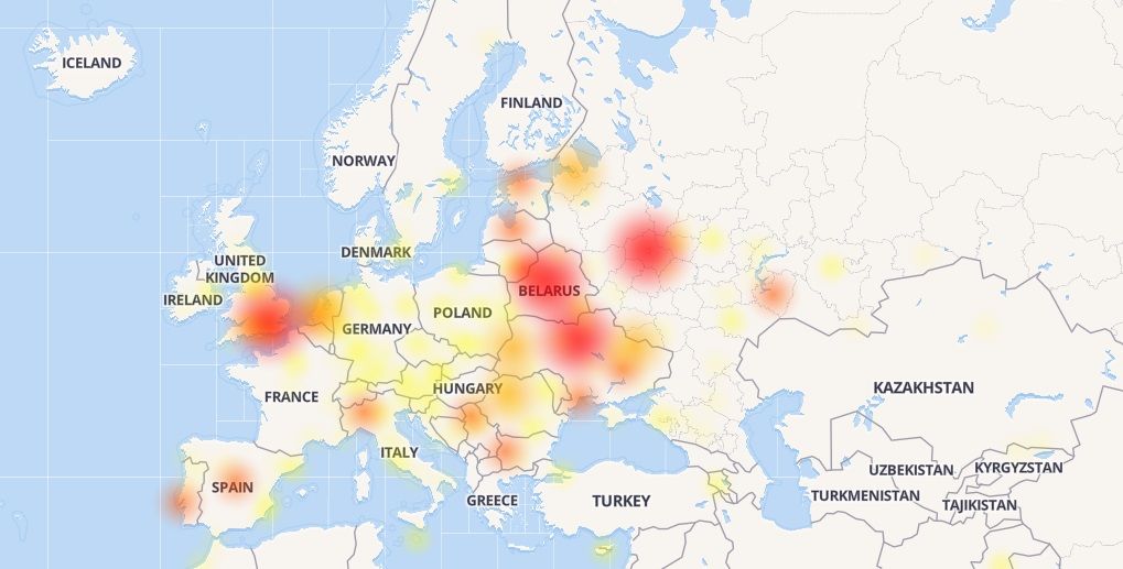 Skype не работает по всему миру / downdetector.co.uk Skype не работает по всему миру / downdetector.co.uk