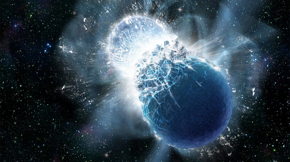 Слияния нейтронных звезд редко фиксируются / иллюстрация Dana Berry, SkyWorks Digital, Inc./Harvard-Smithsonian Center for Astrophysics Слияния нейтронных звезд редко фиксируются / иллюстрация Dana Berry, SkyWorks Digital, Inc./Harvard-Smithsonian Center for Astrophysics